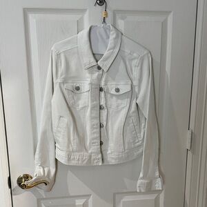 Women's White Denim Jacket celebrity pink size medium